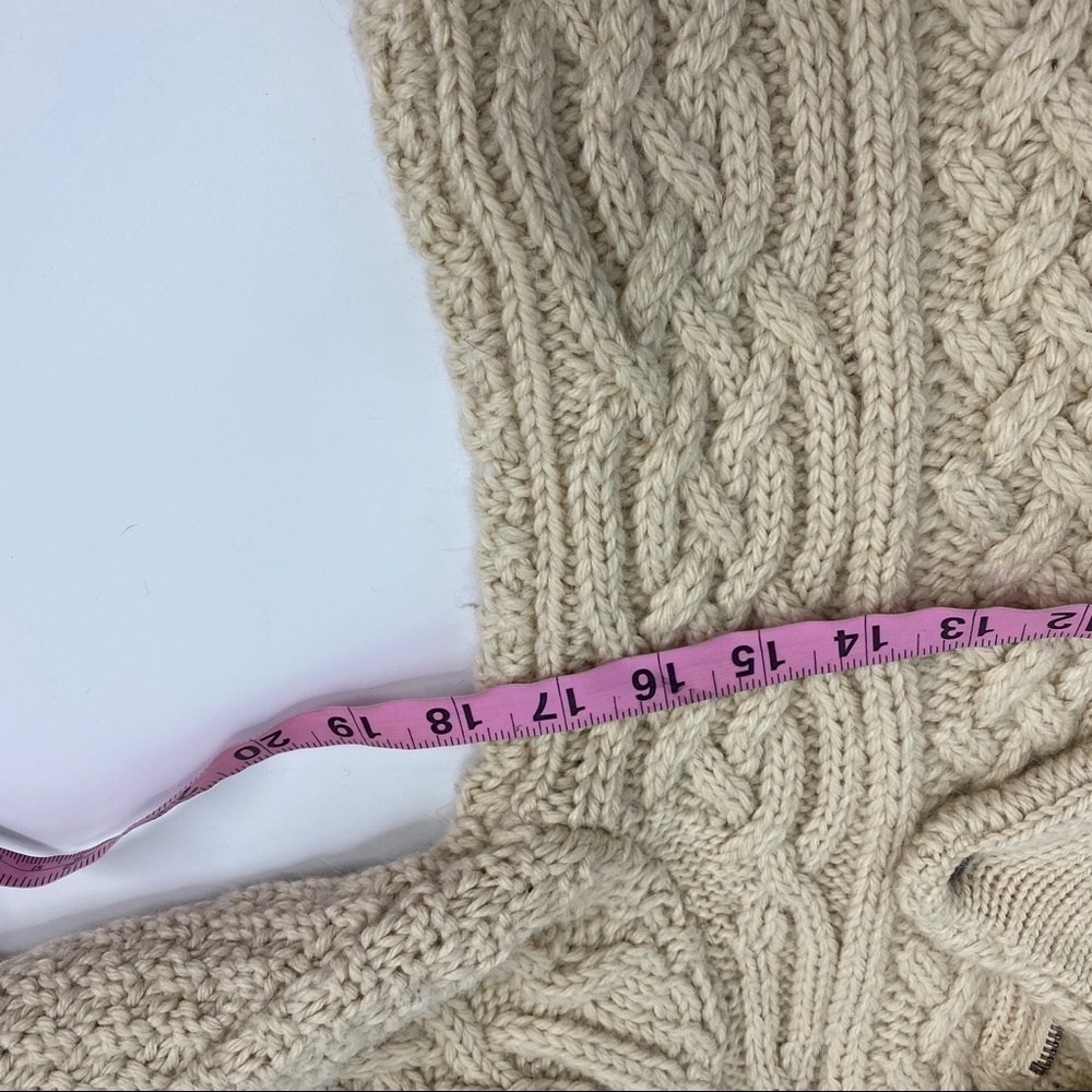 Anthro Moth zip up moto cardigan fisherman sweater - Picture 9 of 10